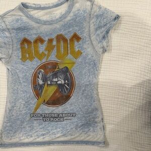 Recycled Karma Light Blue and Yellow AC/DC Tee